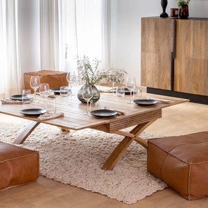 Table basse en manguier à allonges