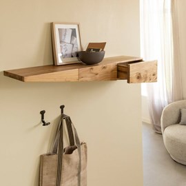 Etagère murale asymétrique en acacia
