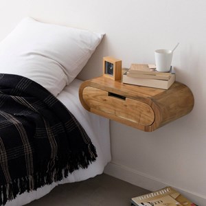 Chevet mural arrondi bois acacia