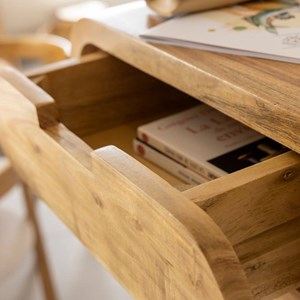 Chevet mural arrondi bois acacia