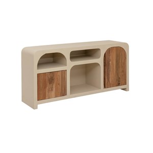 Buffet en mdf effet béton et acacia