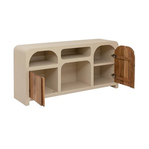 Buffet en mdf effet béton et acacia