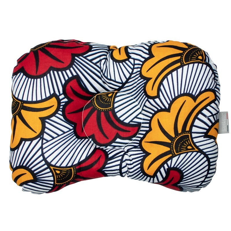 Coussin cale-tête ergonomique wax rouge