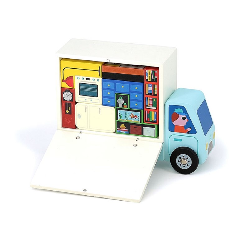 Jeu de logique en bois déménagement