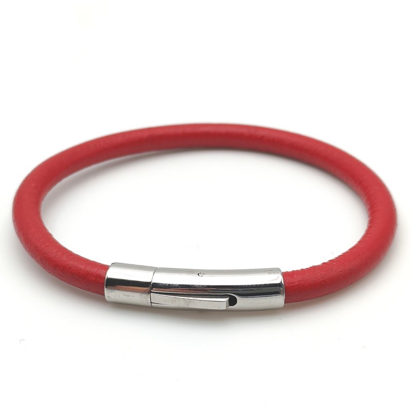 Bracelet cuir rouge
