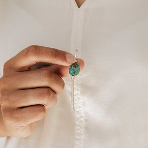 Sautoir turquoise argent