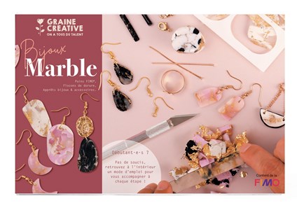 Coffret fimo bijoux marble grain