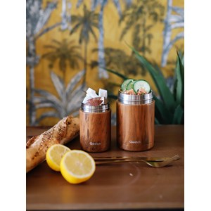 Qwetch boîte repas isotherme inox 340ml Bois