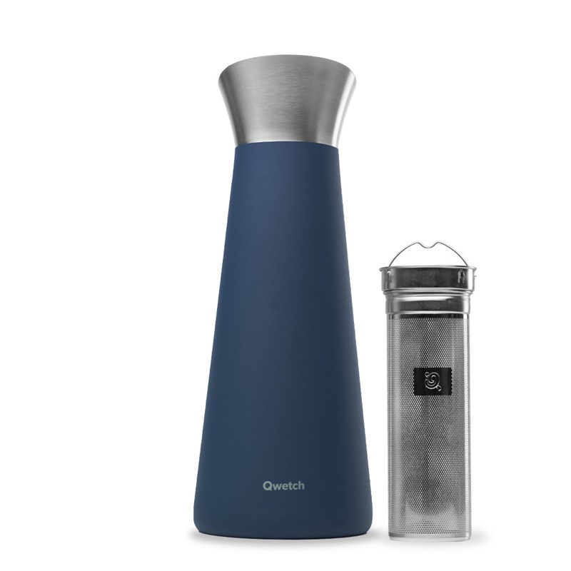 Qwetch carafe isotherme inox bleu 1000ml