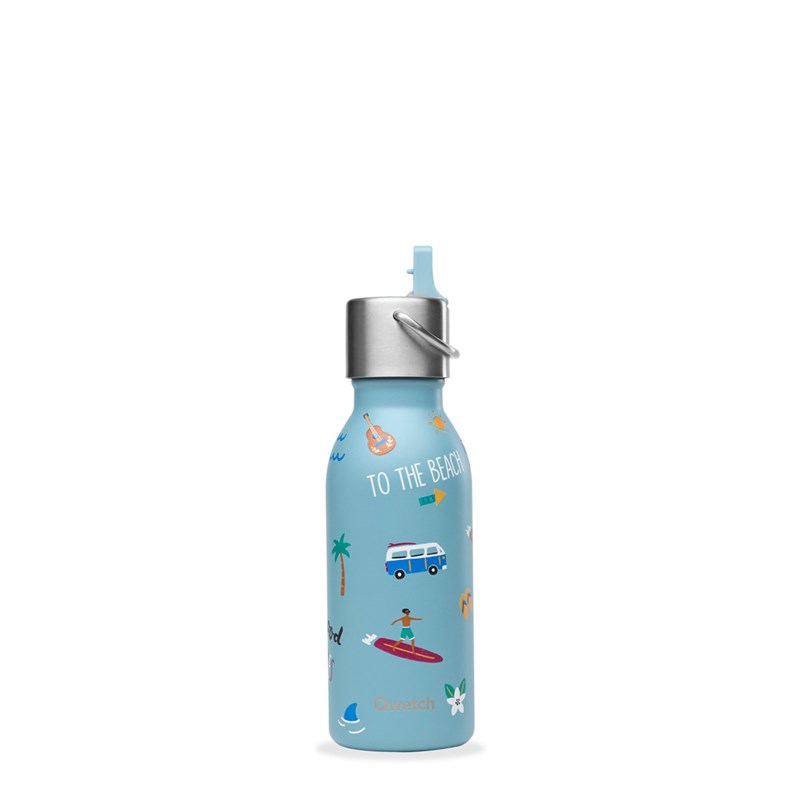 Qwetch bouteille isotherme inox - bleu