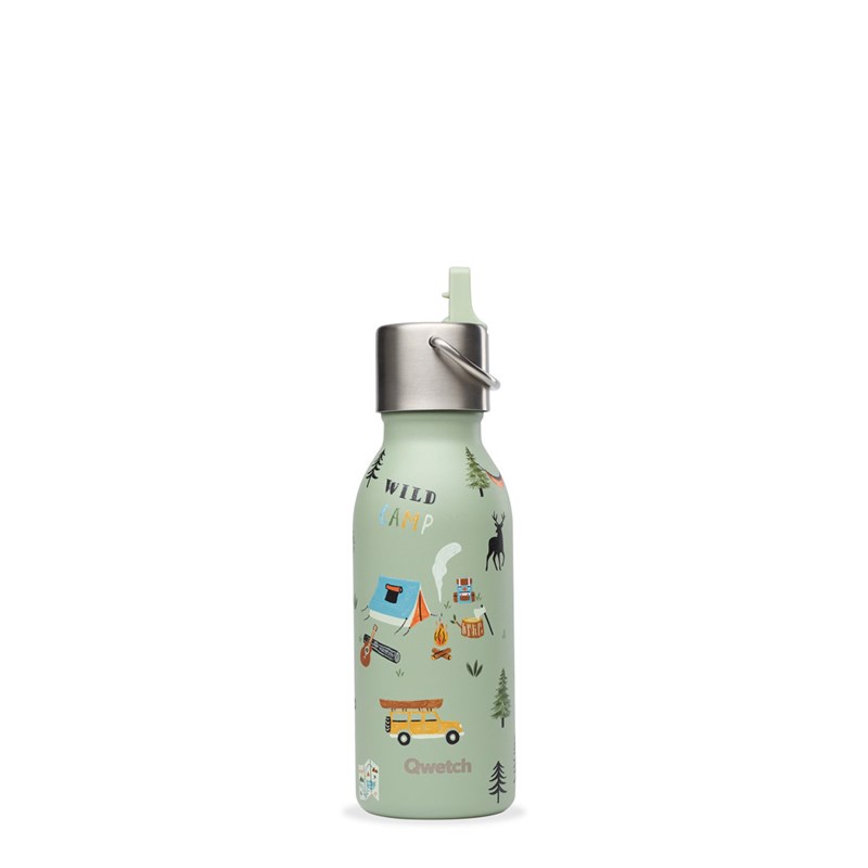 Qwetch bouteille isotherme inox vert
