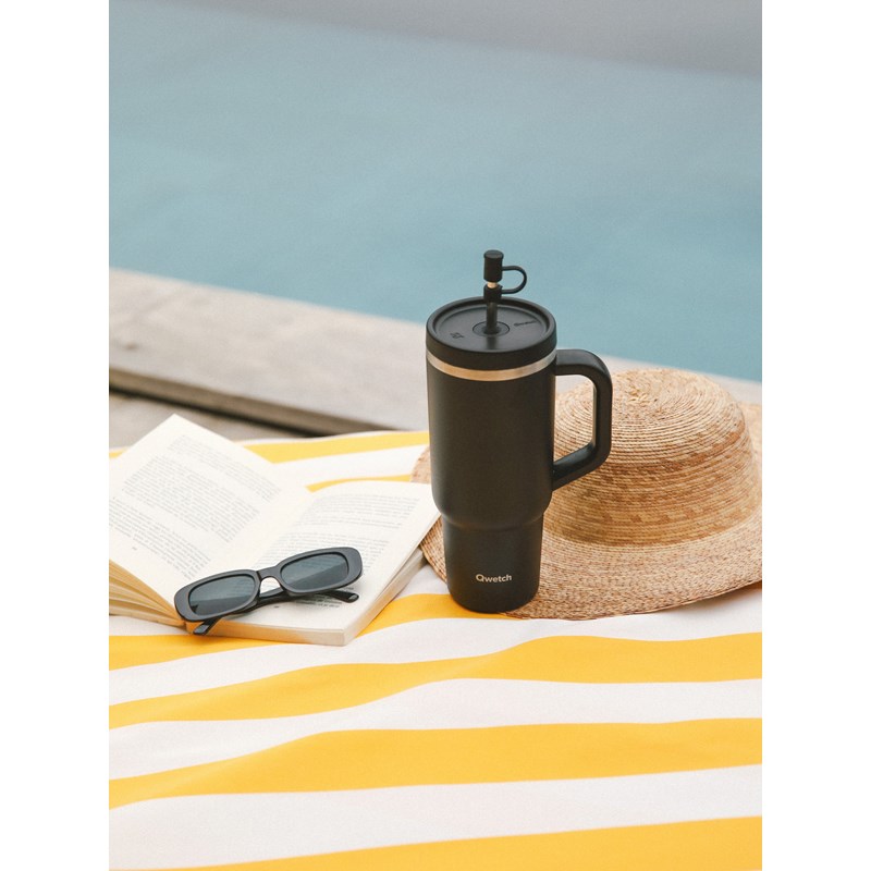 Qwetch travel cup isotherme inox noir