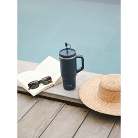 Qwetch travel cup isotherme inox  bleu