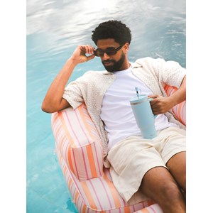 Qwetch travel cup isotherme inox  bleu Bleu clair