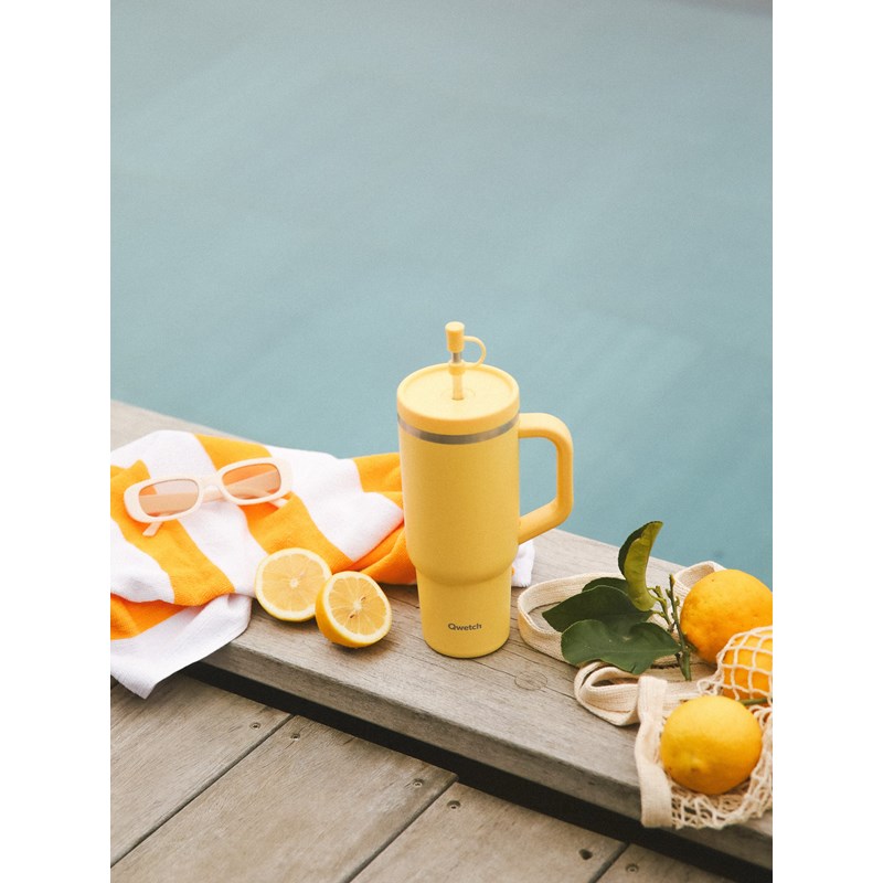 Qwetch travel cup isotherme citron