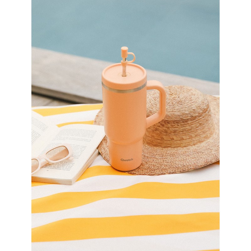Qwetch travel cup isotherme abricot