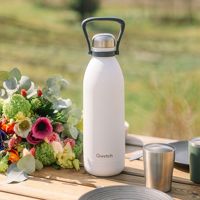 Qwetch bouteille isotherme titan blanc