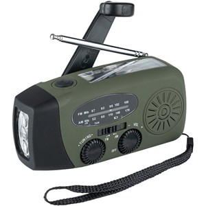 Radio & lampe torche solaire à manivell