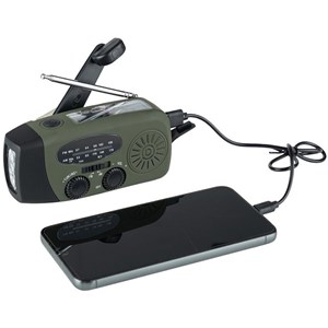 Radio & lampe torche solaire à manivelle dynamo d'urgence fosco