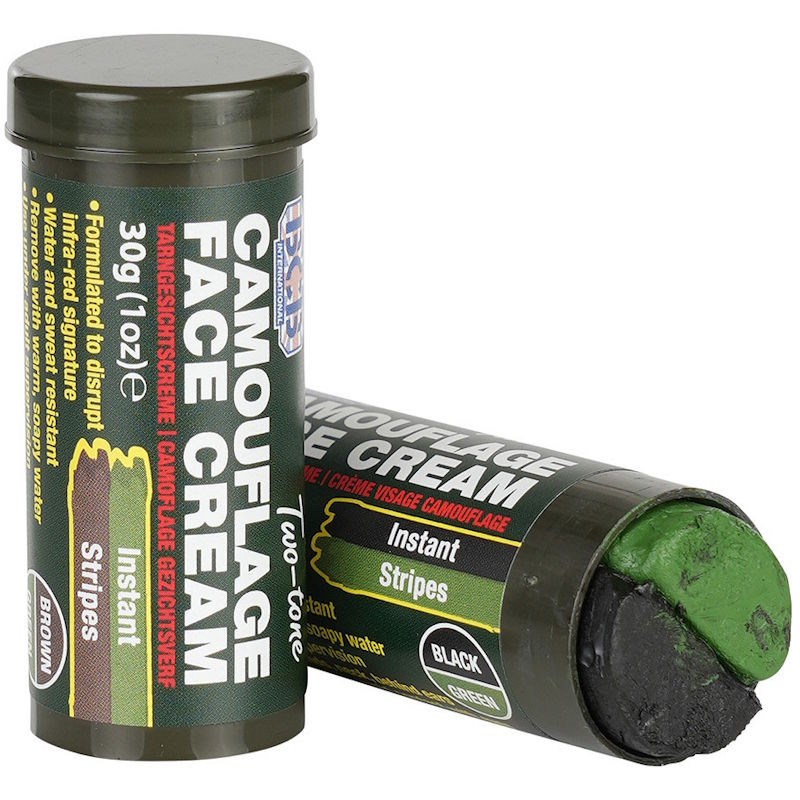 Crème de maquillage camouflage militaire bcb cl1481 noir et vert