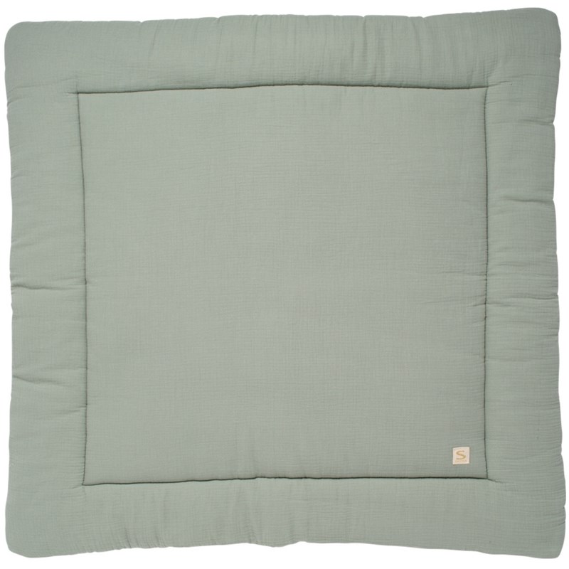 Tapis de jeu en gaze de coton sauge (100 x 100 cm)