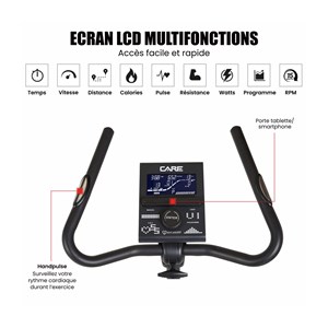Vélo d'appartement - care - cv-395 ergomètre et connecté