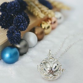 Bola cage - bille argentée - lotus