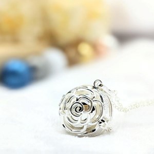 Bola cage - bille argentée - rosa