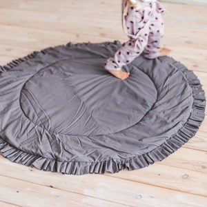Tapis de jeu bordure à volants gris