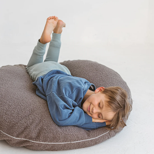 Coussin de sol bouclette gris