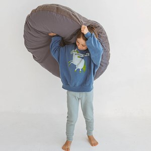 Coussin de sol bouclette gris