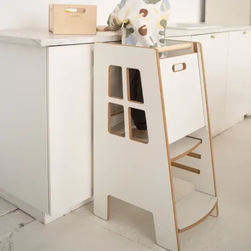 Tupti.wood - Tour d'apprentissage montessori pour enfant en bois blanc
