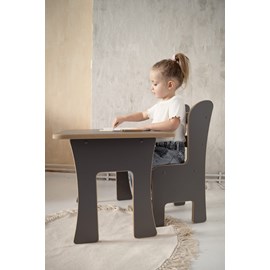 Table et chaise pour enfant gris