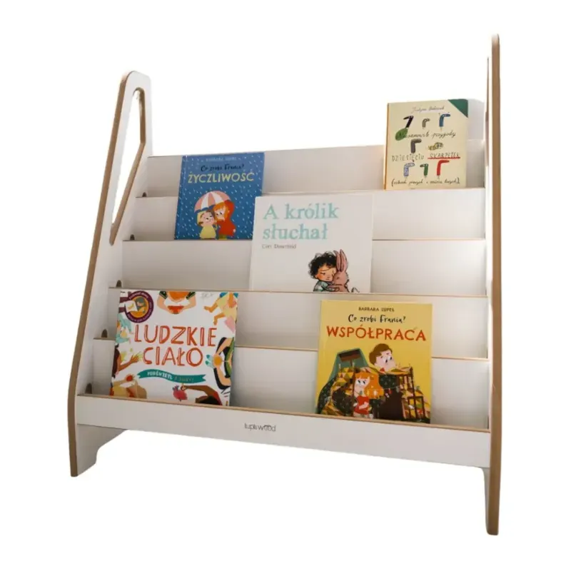 Bibliothèque montessori l84cm pour enfant en bois blanc (Tupti.wood) - Image 1