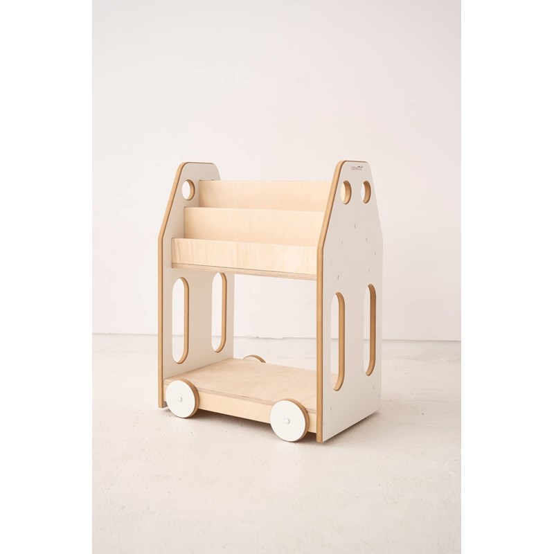 Bibliothèque voiture montessori blanc