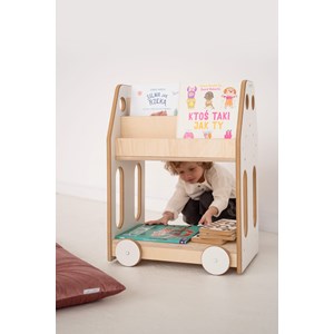 Bibliothèque voiture montessori blanc