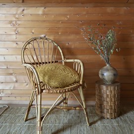 Coussin plume moutarde