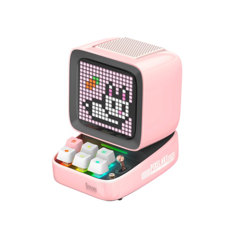 Enceinte bluetooth retro pc pixel art ditoo-pro rose - divoom