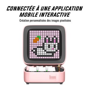 Enceinte bluetooth retro pc pixel art ditoo-pro rose - divoom