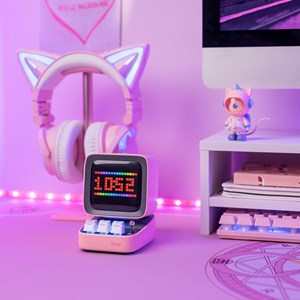 Enceinte bluetooth retro pc pixel art ditoo-pro rose - divoom