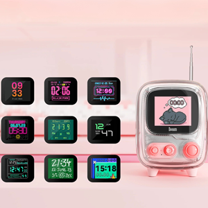 Enceinte vintage connectée pixel art tiivoo-2 rose - divoom