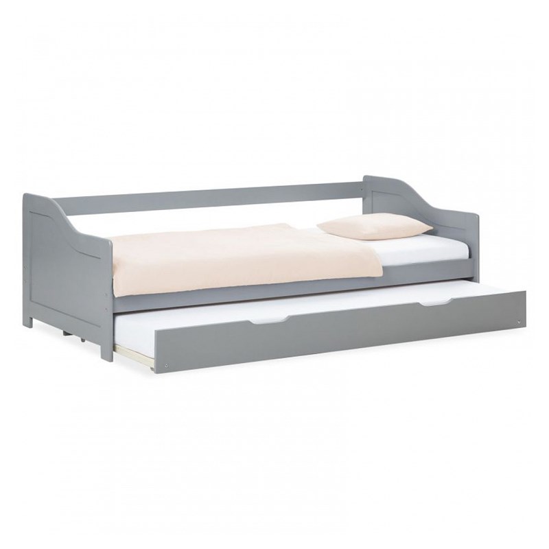 Lit gigogne 90x200 cm - couleur gris