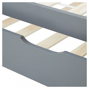 Lit gigogne 90x200 cm - couleur gris