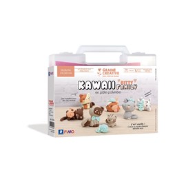 Malette fimo kawaii kitty family