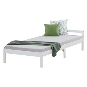 Lit en bois pin simple 90x200 blanc