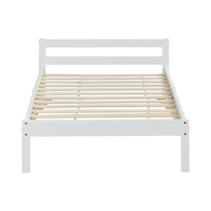 Lit en bois pin simple 90x200 blanc