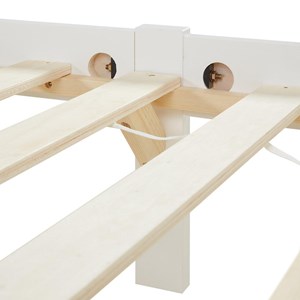 Lit en bois pin simple 90x200 blanc