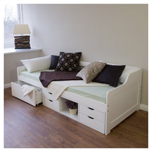 Lit banquette avec gigogne - blanc