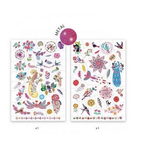 Tatouages plume color djeco