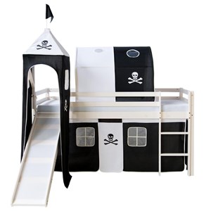 Lit enfant mezzanine blanc pirate